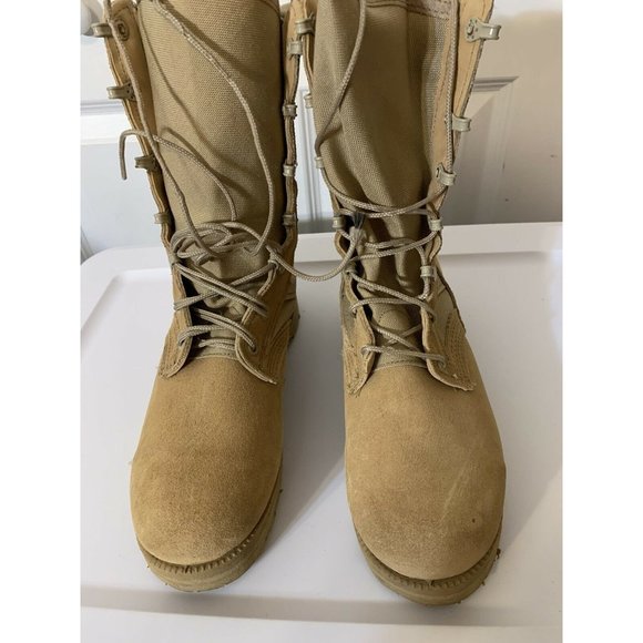 Vibram Men’s Sz‎ 5W Desert Combat Work Boots Tan - Picture 1 of 9